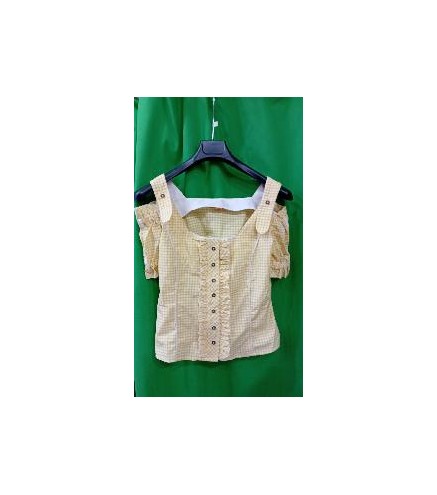 -BLUSA A CUADROS AMARILLOS TIROLESA S