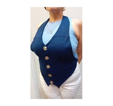 -TOP CHALECO AZUL MARINO ESPALDA ABIERTA