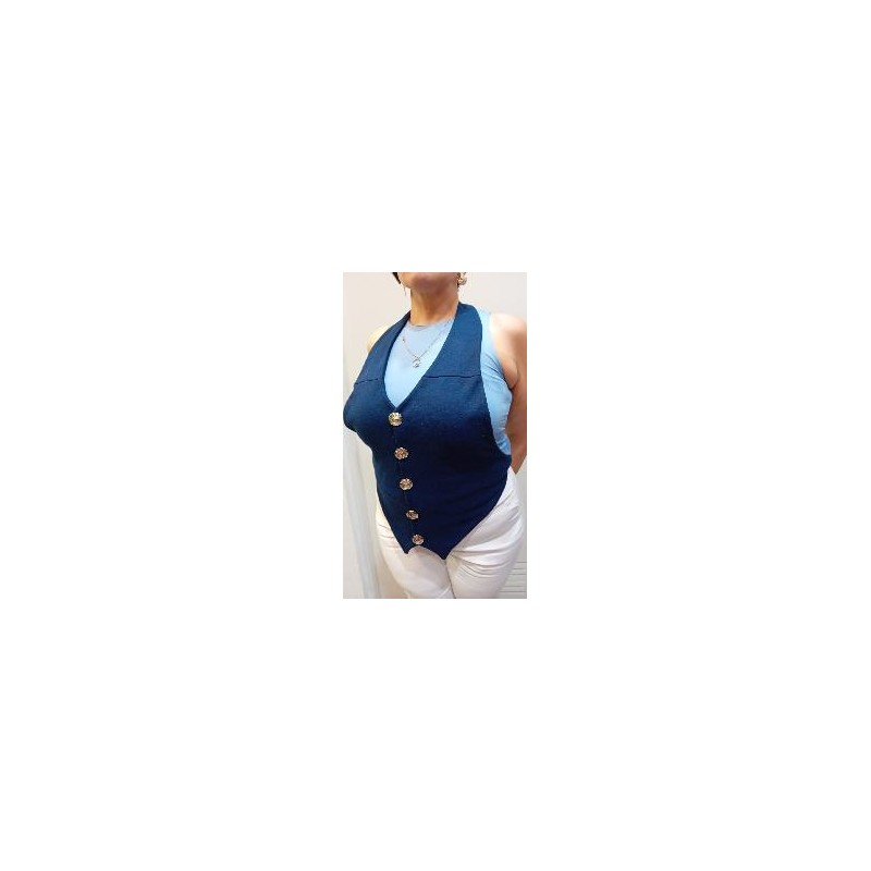 -TOP CHALECO AZUL MARINO ESPALDA ABIERTA