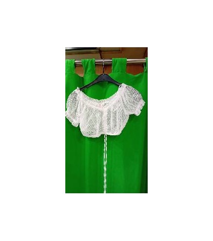 -BLUSA TOP ENCAJE BLANCA TIROLESA 36