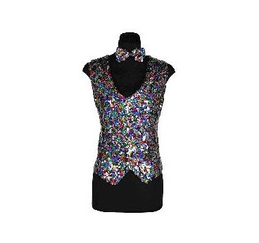 -CHALECO LENTEJUELAS MUJER COLORIDO XL