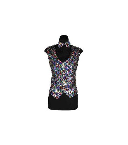 -CHALECO LENTEJUELAS MUJER COLORIDO XL