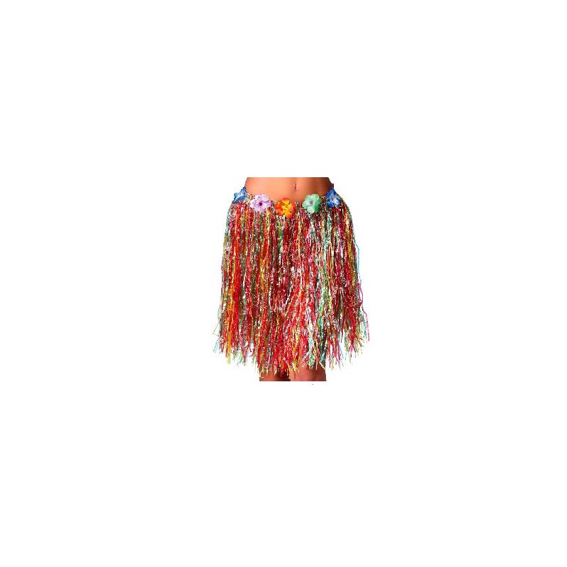 -FALDA HAWAIANA MULTICOLOR FLORES CINTURA 60CM
