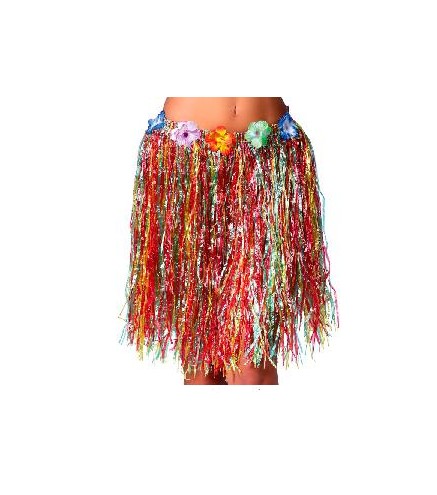 -FALDA HAWAIANA MULTICOLOR FLORES CINTURA 60CM