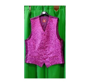 -CHALECO CABALLERO ROSA CON BRILLOS 52