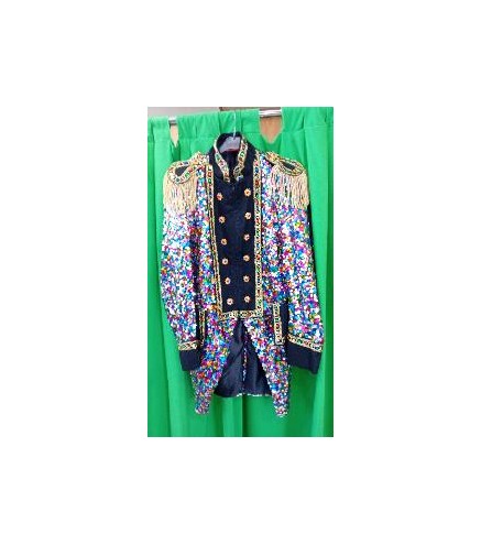 -CHAQUETA REGENCIA NEGRA LENTEJUELAS CUADRADAS XL