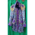 -CHAQUETA LARGA MORADA LENTEJUELAS CUADRADAS XXL