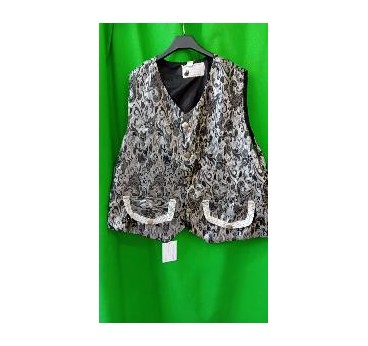 -CHALECO CABALLERO BROCADO PLATEADO 56