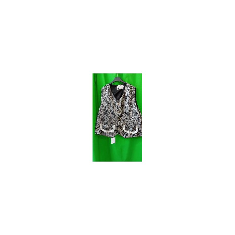 -CHALECO CABALLERO BROCADO PLATEADO 56