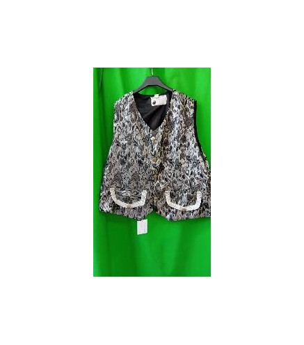-CHALECO CABALLERO BROCADO PLATEADO 56