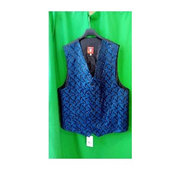 -CHALECO CABALLERO BROCADO AZUL 56