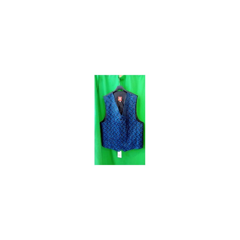 -CHALECO CABALLERO BROCADO AZUL 56
