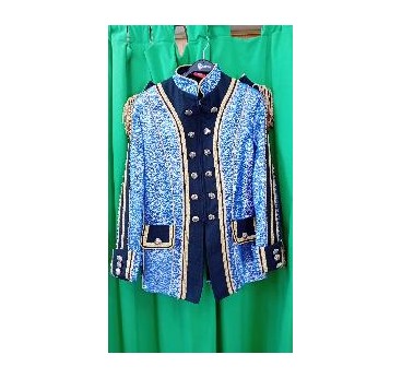 -CHAQUETA ESTAMPADO PLATEADO FONDO AZUL S