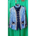 -CHAQUETA ESTAMPADO PLATEADO FONDO AZUL S