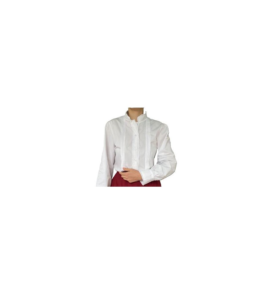 -CAMISA MUJER LORZAS BLANCA 4XL