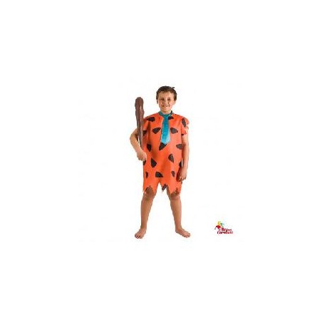 -DISFRAZ CAVERNICOLA NARANJA 6-7