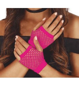 -GUANTES MALLA FUCSIA NEON 11 CM,