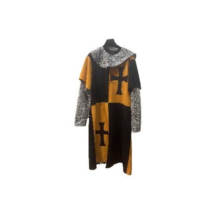 -TRAJE MEDIEVAL CUARTELADO MOSTAZA M