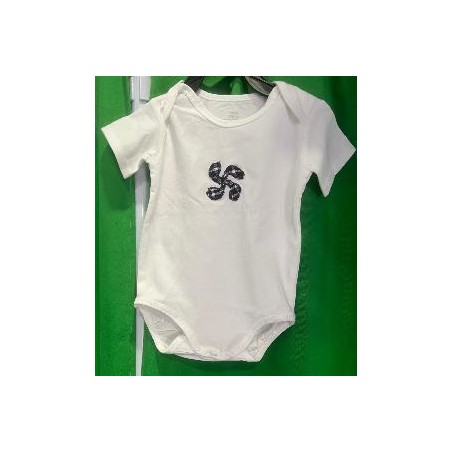 -CAMISETA BODY LAUBURU BLANCA 9-12 MESES