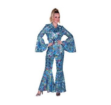 -DISFRAZ DISCO BUZO MUJER AZUL L