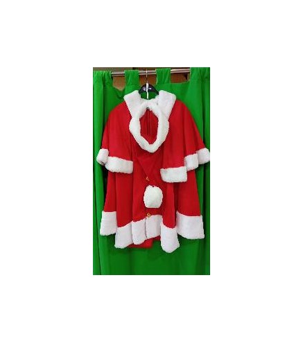 -DISFRAZ CHAQUETA CON CAPA Y GORRO PAPA NOEL M