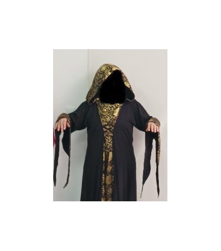 -VESTIDO MEDIEVAL NEGRO Y DORADO