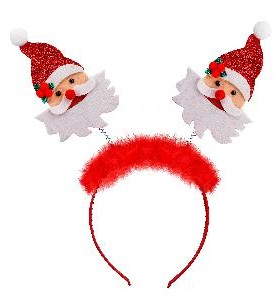 -DIADEMA PAPA NOEL CON MARABOU Y OROPEL