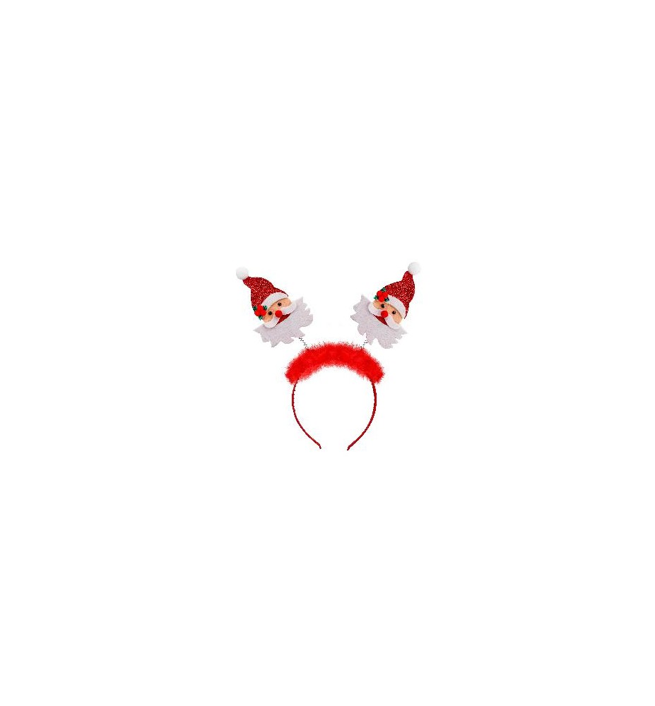 -DIADEMA PAPA NOEL CON MARABOU Y OROPEL