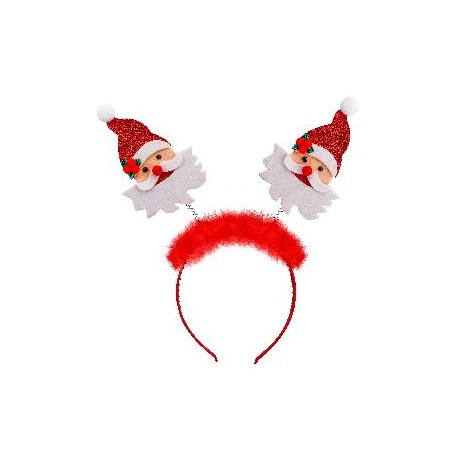 -DIADEMA PAPA NOEL CON MARABOU Y OROPEL