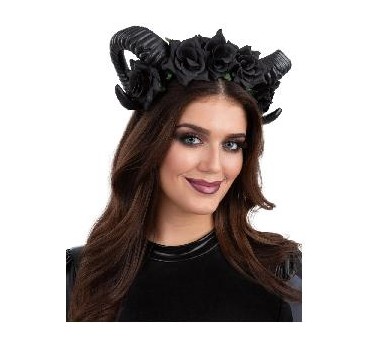 -DIADEMA FLORAL DE DEMONIO NEGRO