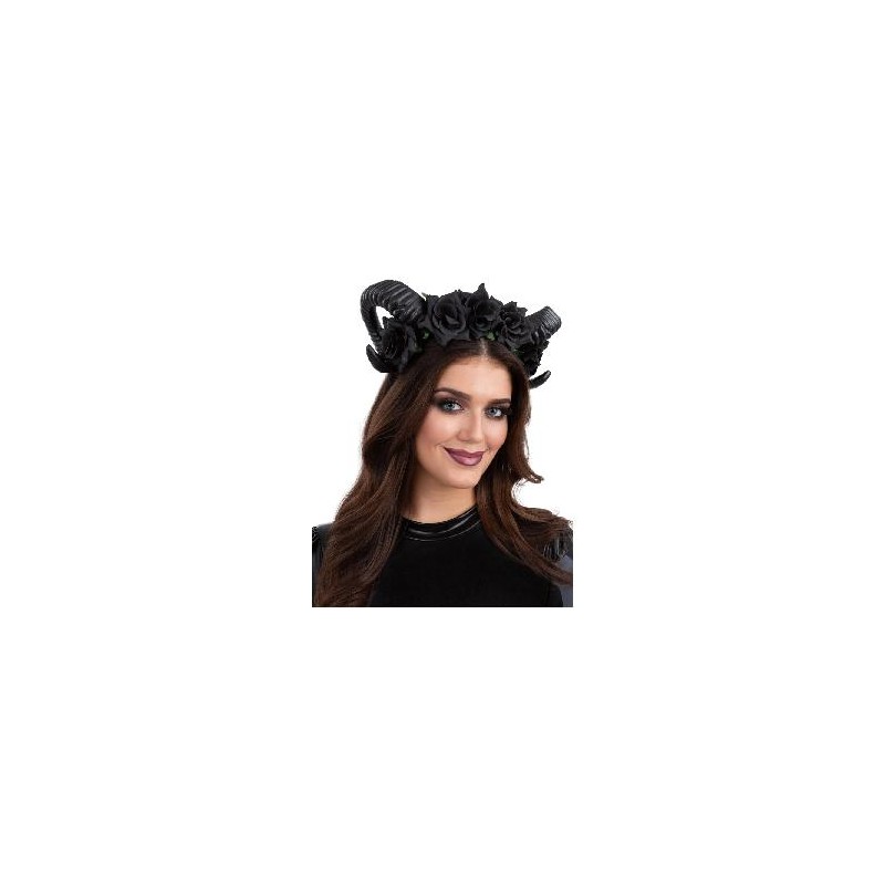 -DIADEMA FLORAL DE DEMONIO NEGRO