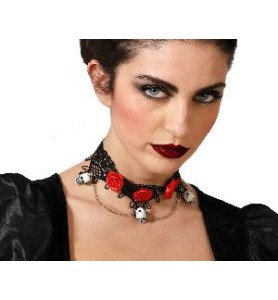 -COLLAR CALAVERAS Y ROSAS