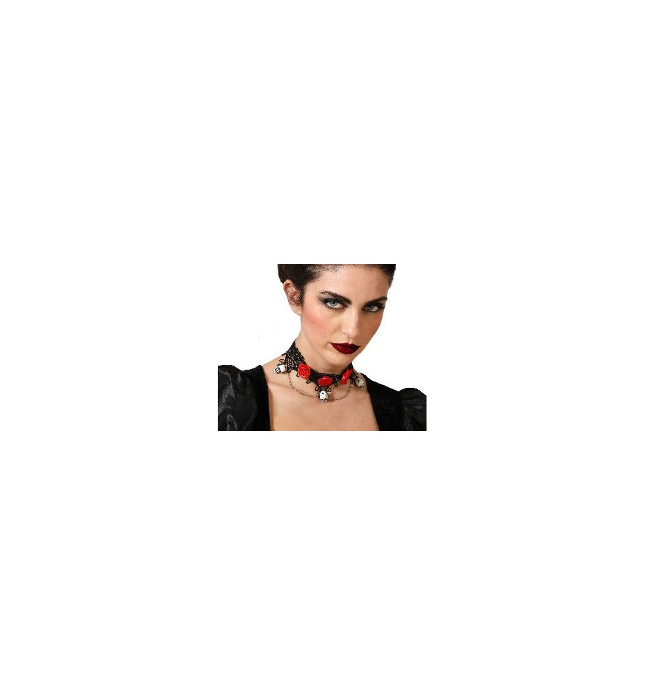 -COLLAR CALAVERAS Y ROSAS