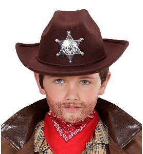 -SOMBRERO SHERIFF MARRON INFANTIL