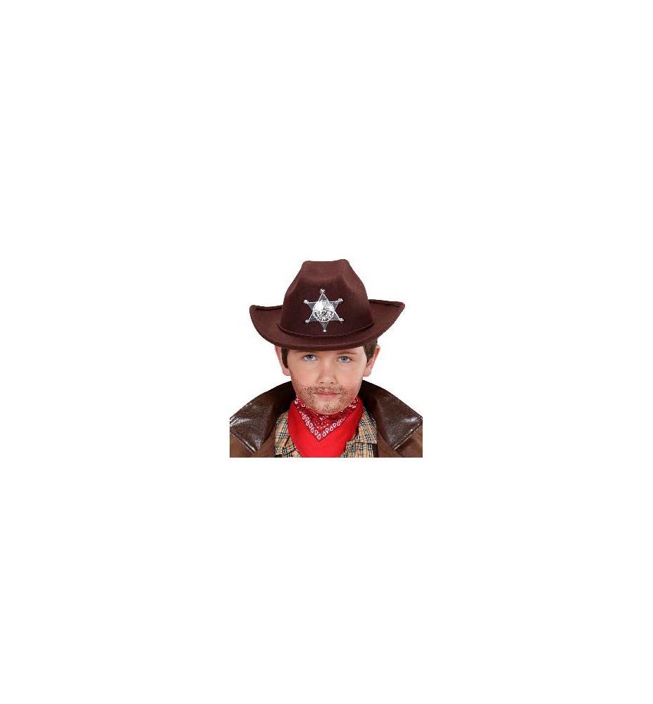 -SOMBRERO SHERIFF MARRON INFANTIL