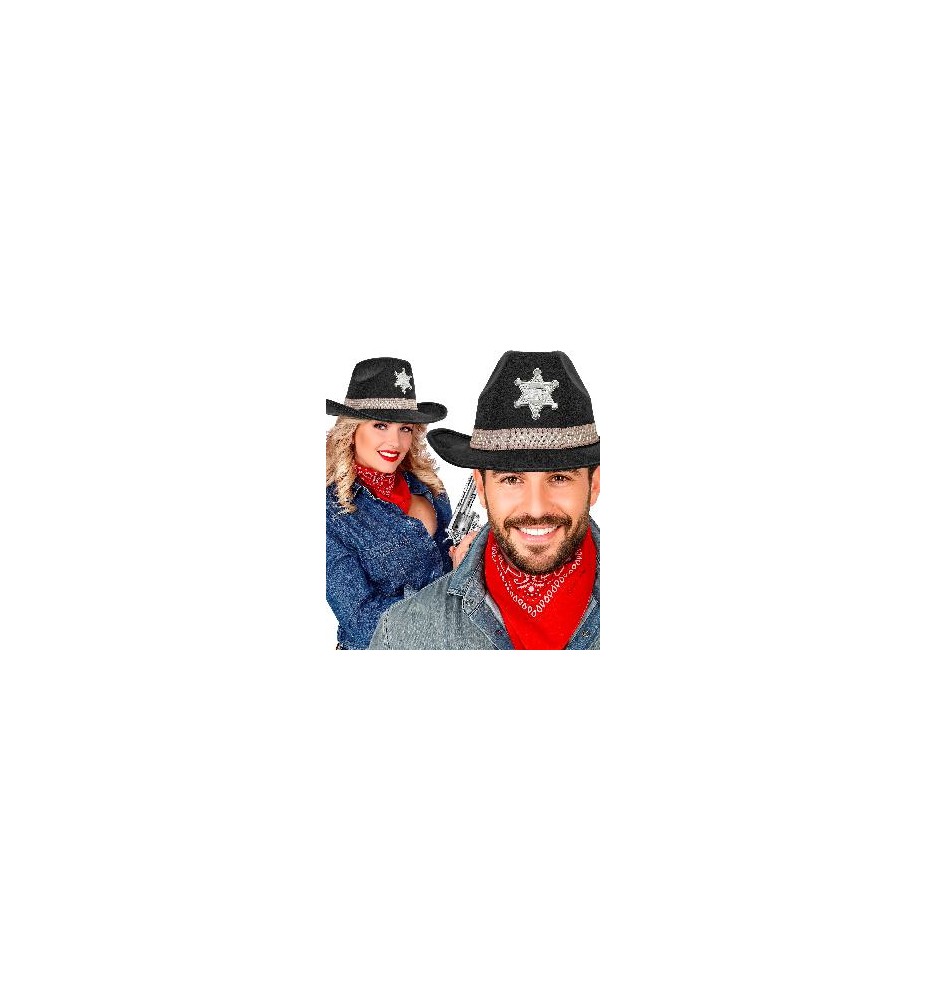 -SOMBRERO SHERIFF NEGRO ADULTO