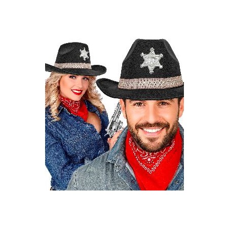 -SOMBRERO SHERIFF NEGRO ADULTO