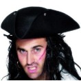 -SOMBRERO TRICORNIO PIRATA NEGRO