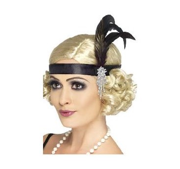 -DIADEMA CHARLESTON DE SATÉN NEGRO