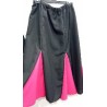 FALDA FLAMENCA NEGRA CON GODETS FUCSIA T-XL