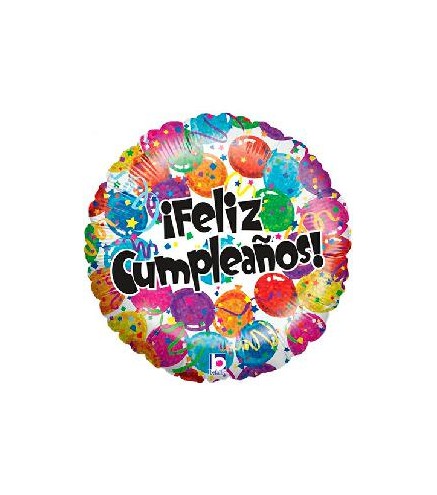 -GLOBO FOIL "FELIZ CUMPLEAÑOS" 46 CM