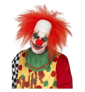 -PELUCA PAYASO DE LUJO ROJA