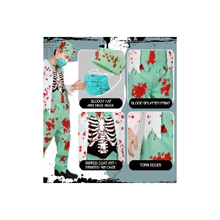 -DISFRAZ DOCTOR ZOMBIE 8-10 AÑOS