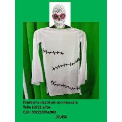 -DISFRAZ FANTASMA CICATRICES 10-12 AÑOS