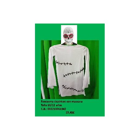 -DISFRAZ FANTASMA CICATRICES 10-12 AÑOS
