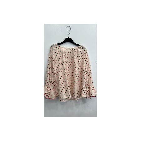 CAMISA FLAMENCA CREMA TOPITOS ROJOS TALLA UNICA