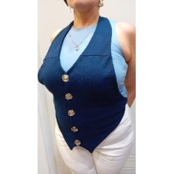 -TOP CHALECO AZUL MARINO ESPALDA ABIERTA