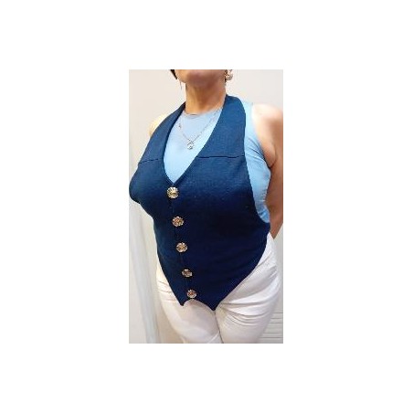 -TOP CHALECO AZUL MARINO ESPALDA ABIERTA