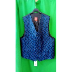 -CHALECO CABALLERO BROCADO AZUL 56