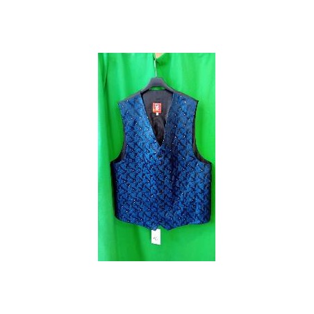 -CHALECO CABALLERO BROCADO AZUL 56